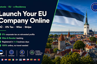 estonia oÜ company registration via e residency, 0 tax, eu banking an wise setup