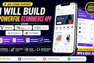 build versoly appinstitute goodbarber buildfire thunkable ecommerce website