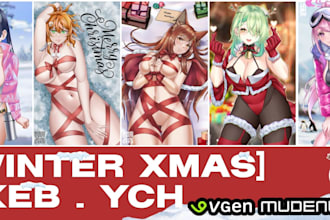 drawing winter and xmas theme