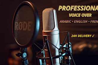 record professional arabic english french voice over with emotion