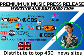 write and distribute UK music press release for google news PR distribution