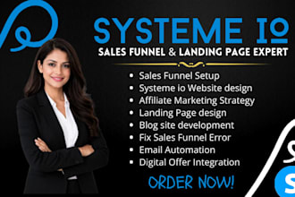 build systeme io optin page, landing page sales funnel, systeme io website