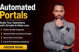 setup make com scenario airtable automation and client portal workflows