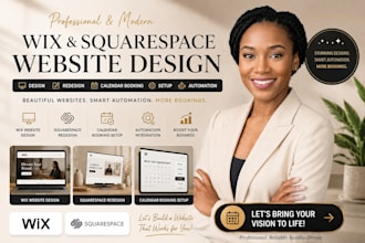 create wix website design squarespace redesign calendar booking setup automation