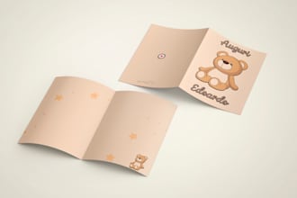 design a cute minimalist greeting card for birthday or baptism