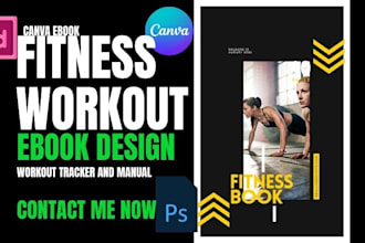 design gym fitness workbook, ebook, workout tracker and manual