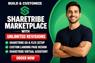 build, customize sharetribe marketplace, sharetribe landing page, sharetibe flex