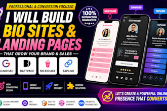 build gumroad website builder daftpage milkshake bio sites taplink landing page