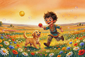 illustrate magical children story books and picture books