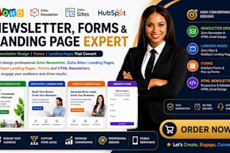 create responsive newsletters landing pages and forms in hubspot,HTML and zoho