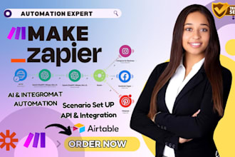 setup zapier CRM workflow automation make com integromat with hubspot airtable