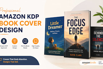 design amazon KDP book cover, amazon kindle or ebook cover