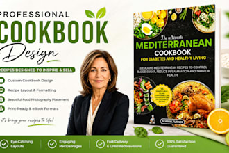 design professional cookbook, recipe book formatting and amazon KDP ebook layout