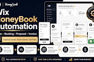 setup wix forms honeybook CRM booking proposal invoice automation