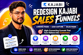 redesign kajabi sales funnels design, landing page, lead capture, sales page