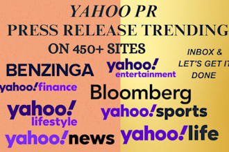 publish to yahoo sites and write press release professionally