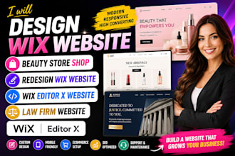 design wix website beauty store shop redesign wix editor x website law firm