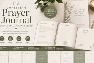 christian prayer journal and devotional planner for personal or ministry use