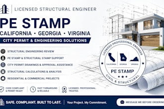 licensed structural engineer stamp california georgia virginia stamp city permit