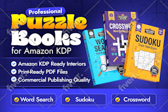 design professional puzzle books for amazon KDP