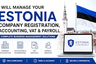 manage your estonia company registration, accounting, vat and payroll services