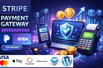 integrate stripe paypal, payment gateway into your website and mobile apps