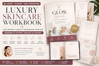 design luxury skincare lead magnet beauty workbook template