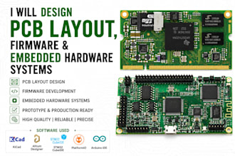 design pcb layout, firmware and embedded hardware systems