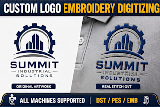convert logo to embroidery digitizing dst pes emb sew file