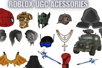 design custom roblox ugc accessories, hats and hair models