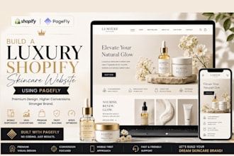 design a premium beauty shopify website with pagefly