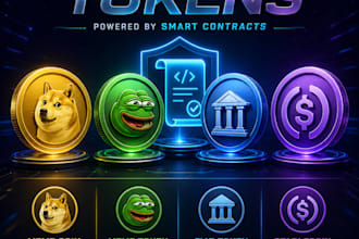 create meme coin, meme token, fiat token, stablecoin with smart contracts