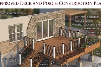 do building permit drawing for deck, carport,patio permit plans, porch design