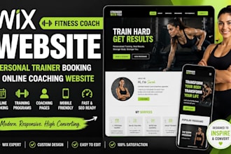 wix fitness coach website, personal trainer booking and online coaching website