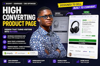 shopify landing page shopify product page cro pagefly gempages