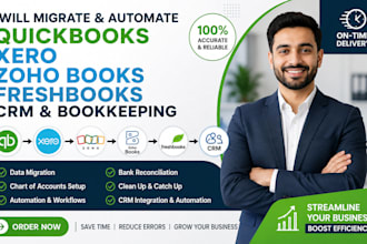 migrate and automate quickbooks xero CRM zoho books freshbook bookkeeping CRM