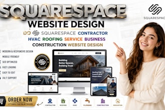 squarespace contractor hvac roofing service business construction website design