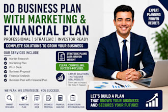 write startup business plan with marketing strategy and financial projections