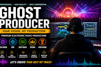 be your ghost producer for tech house, edm, deep house,  techno, afro house