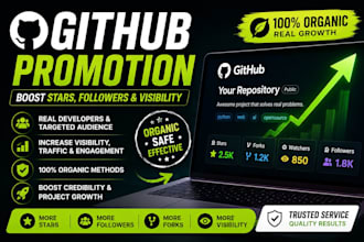do organic github promotion to increase stars followers and visibility