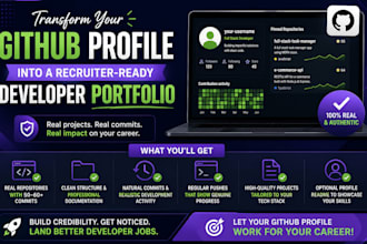 build your github profile into develper portfolio with real commits