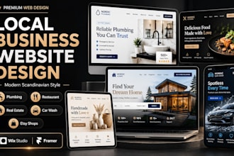 design a modern scandinavian style website for local businesses with wix, framer