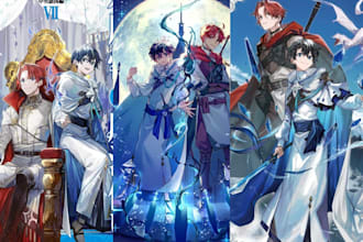 design anime light novel, manga, webnovel and webtoon cover art