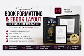 do adobe indesign book formatting, ebook manuscript layout, kindle KDP upload