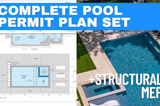 create swimming pool permit pool structural plan design and layout drawing
