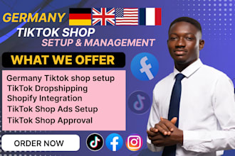 setup germany tiktok shop, seller center, facebook shop, product listing