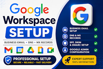 setup google workspace, mx records, spf, dkim and business email