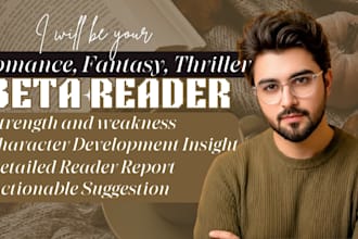 beta read, alpha read for romance fantasy thriller horror taboo book