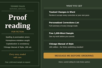 proofread your fiction manuscript for publication