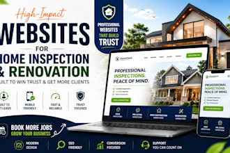 design modern home inspection, home renovation, property wordpress website